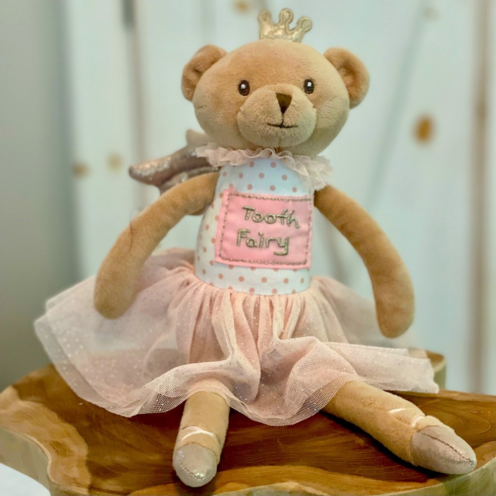 14" Ballerina, Tooth Fairy Teddy Bear Doll
Plush Toy - Pink and Tan